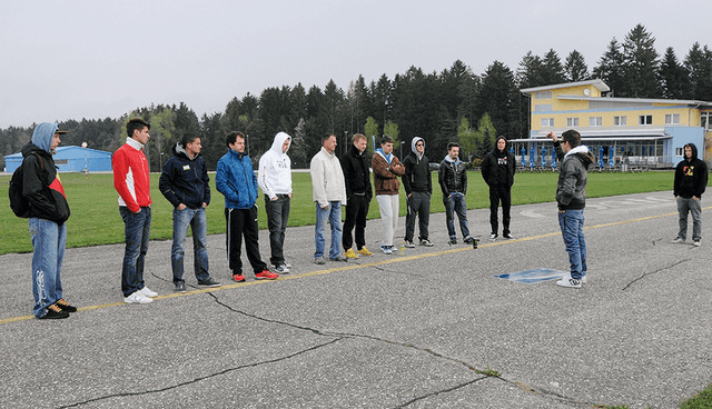 priprava na skok s padalom